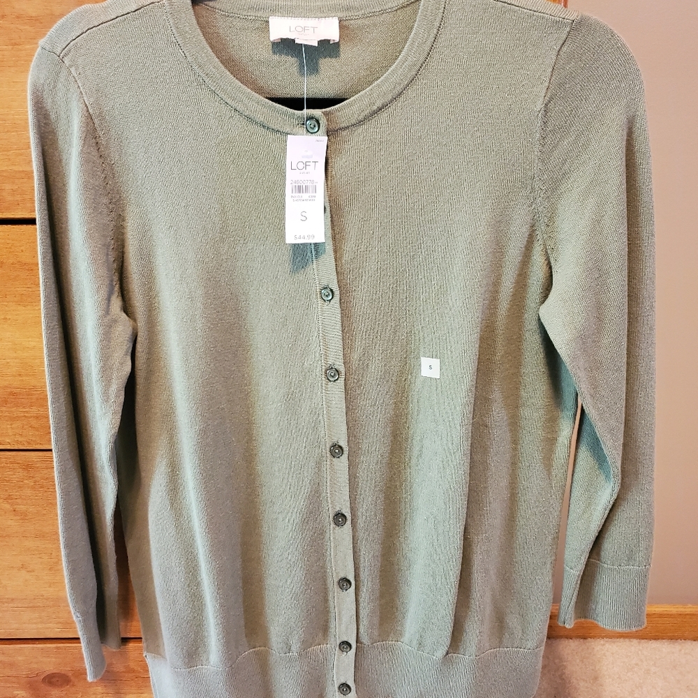 NWT Loft olive cardigan